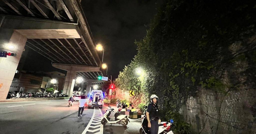 王姓警員墜落機車道,傷重送醫不治。(圖/警方提供)