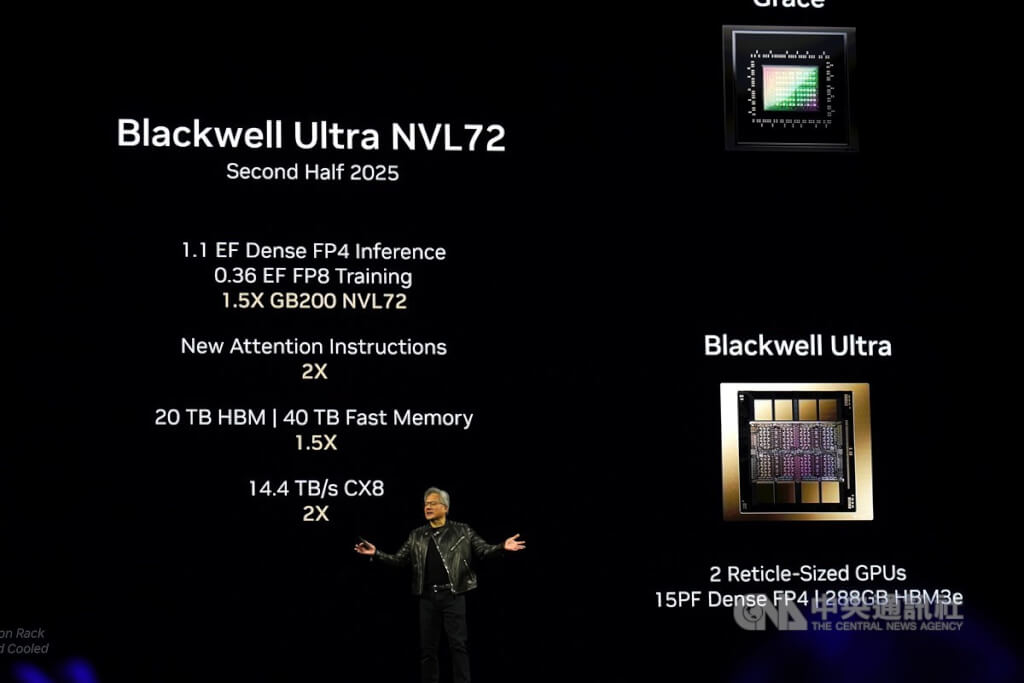 輝達發表新一代的NVIDIA Blackwell AI工廠平台NVIDIA Blackwell Ultra